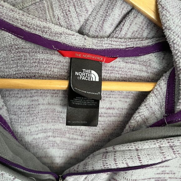 North Face. Hooded Sweater. Grey and Purple Color. Size L (Fits M). Womens. - Picture 5 of 11